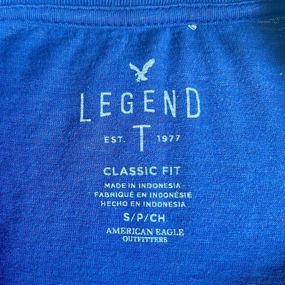 Men's Size Small American Eagle Blue Short Sleeve Logo Tee Shirt - Picture 3 of 6
